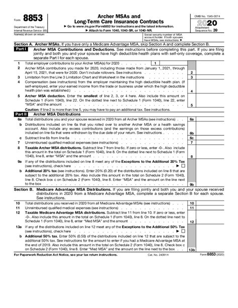 Irs Fillable Form 8889 - Printable Forms Free Online