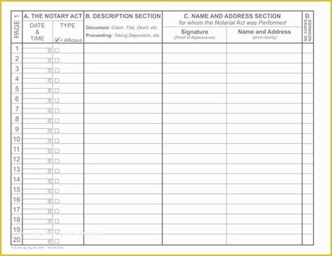 Notary Public Journal Template Free Of Notary Journal ...