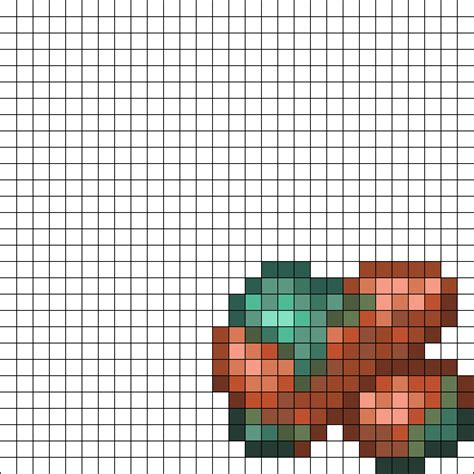 Minecraft Raw Copper Ore Perler Bead Pattern | Bead Sprites | Misc Fuse Bead Patterns