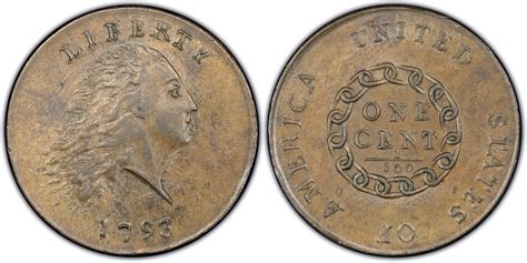 1793 1C Chain, S-3, BN (Regular Strike) Flowing Hair Large Cent - PCGS CoinFacts