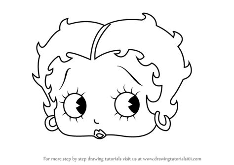 Learn How to Draw Betty Boop Face (Betty Boop) Step by Step : Drawing Tutorials