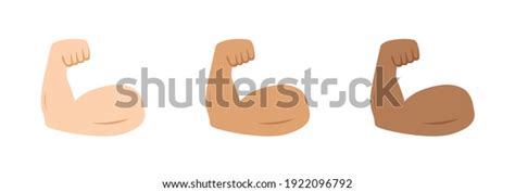 Arm Muscle Emoji Strong Bicep Emoticon Stock Vector (Royalty Free ...