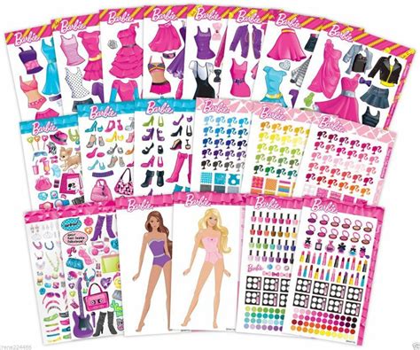 Barbie Angel Sticker Fashion Design Stylist Kit 700 stickers 20 boards ...