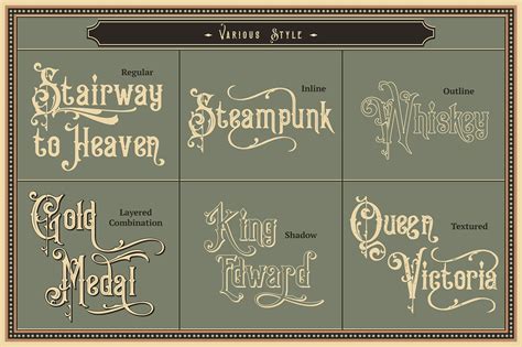 Victorian Fonts Collection By Burntilldead | TheHungryJPEG