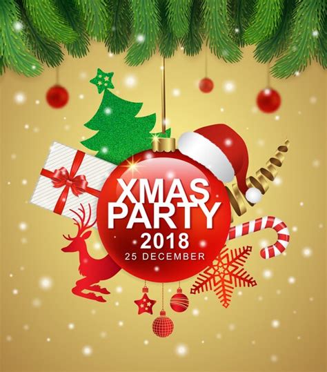 Premium Vector | Christmas party banner design template