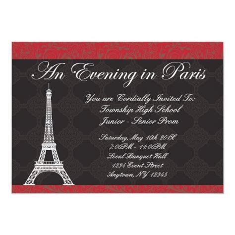 Evening in Paris Theme Prom Invitations | Zazzle