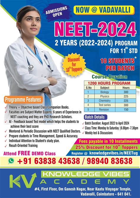 Best NEET Coaching Centre in Coimbatore, Vadavalli.