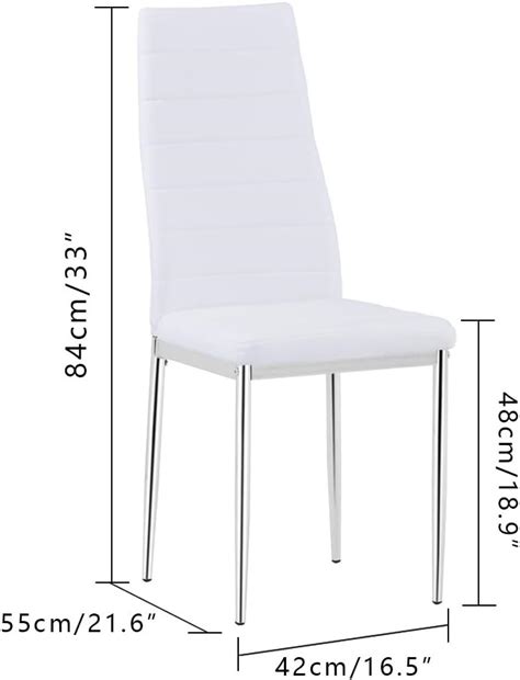 GOLDFAN High Back Modern Dining Chairs Set Faux Leather Dining Kitchen Living Room Office ...