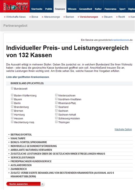 Krankenversicherung Vergleich - direkt online nutzen - CHIP