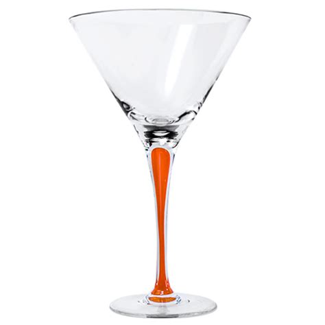 Orange Stem Crystal Martini Glasses 12 oz. | AllThingsCrystal.com