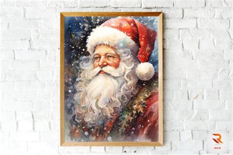 Watercolor Santa Claus Wall Art Graphic by Ricco Art · Creative Fabrica