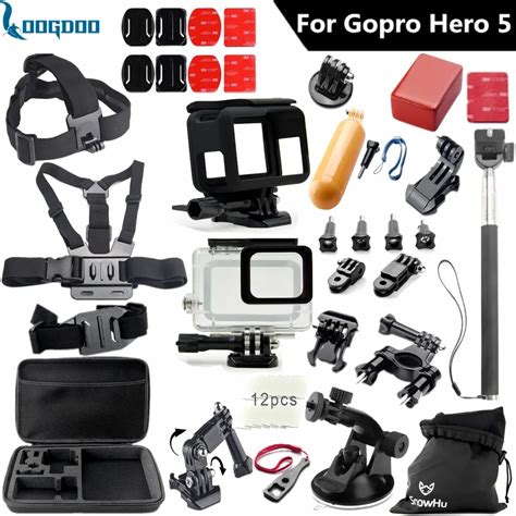 Gopro accessories set Gopro hero 5 waterproof protective case chest mount Monopod for gopro hero ...