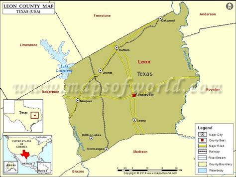 Leon County Map | Map of Leon County, Texas