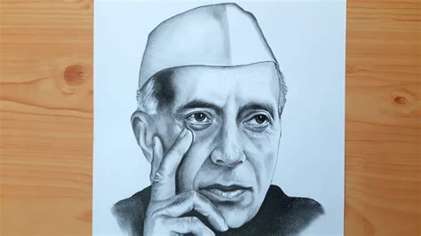 How to draw Jawaharlal Nehru pencil sketch | Very easy drawing - YouTube