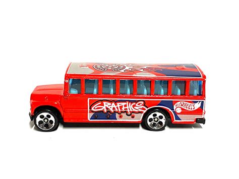 Loose Hot Wheels - School Bus - Red, Silver and Blue Hot Wheels ...