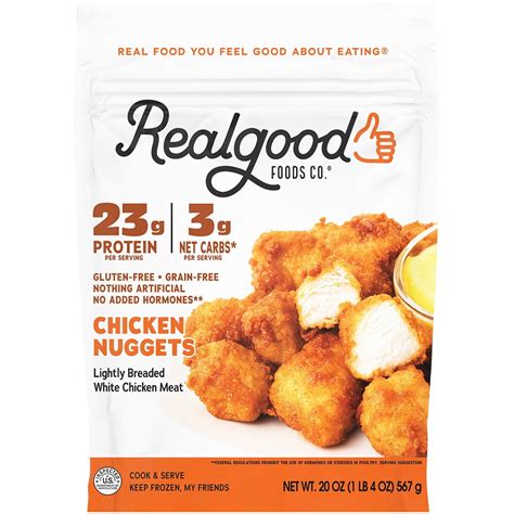 Real Good Foods Low Carb Chicken Nuggets, 20 oz Bag (Frozen) - Walmart.com