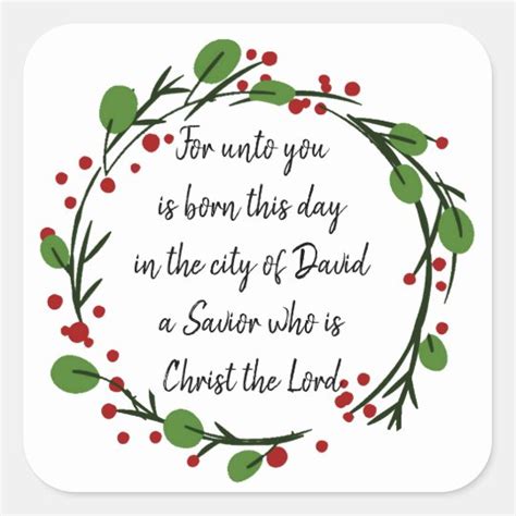 Christian Christmas Scripture Sticker Scripture | Zazzle.com