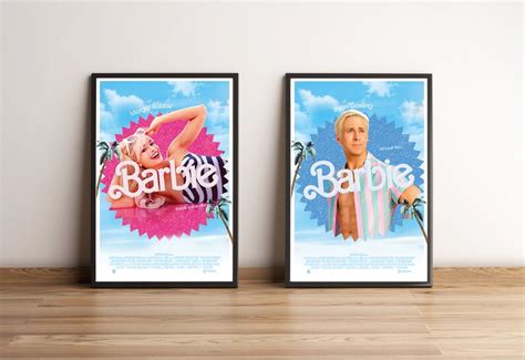 BARBIE, Margot Robbie, Ryan Gosling, Movie, Digital Poster, Trendy ...