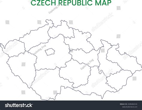 High Detailed Map Czech Republic Outline Stock Vector (Royalty Free) 2195262131 | Shutterstock