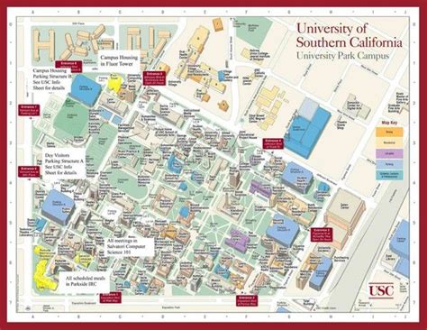 USC Campus Map | Southern california map, Campus map, California map