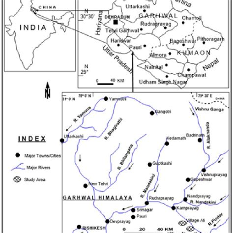 Location map of the Garhwal Himalaya | Download Scientific Diagram