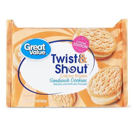 Great Value Twist & Shout Creme Brulee Sandwich Cookies Limited Edition, 15.25 Oz. - Walmart.com ...