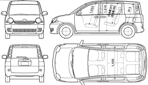 Body dimensions of Toyota Sienta - Dimension tables