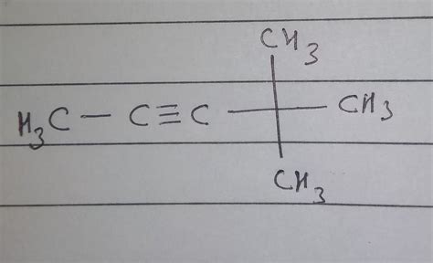 Give the structure of tert butyl methyl acetylene. - Brainly.in