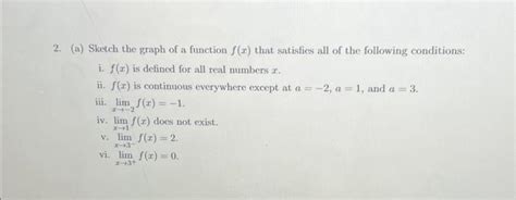 Solved 2. (a) Sketch the graph of a function f(x) that | Chegg.com