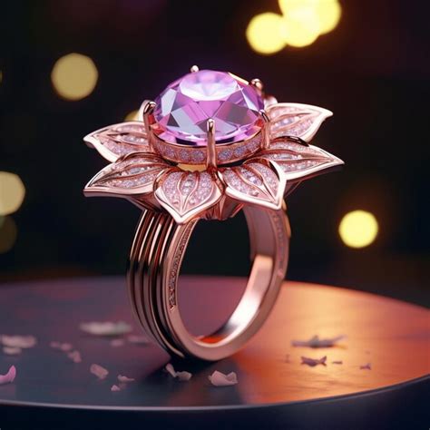 Premium AI Image | purple diamond ring engagement ring