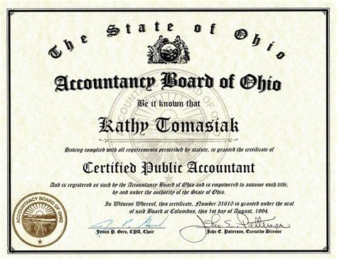 CPA Certification – Kathy Tomasiak, CPA