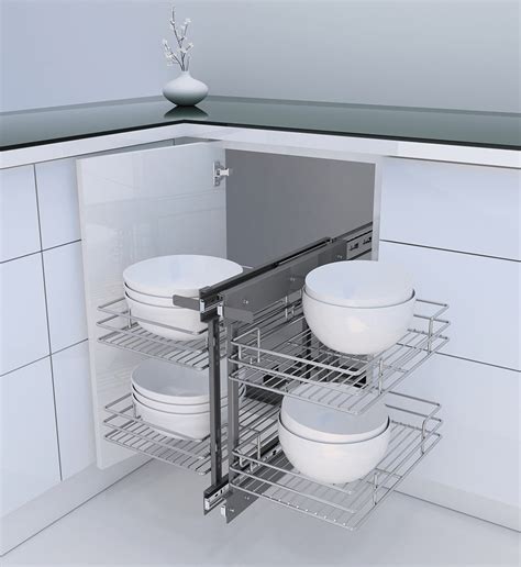 Blind Corner Pull Out Wire Base 700 - Everyday Kitchen Storage Accessories