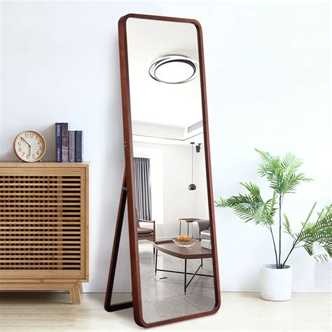 NeuType Full Length Mirror with Standing Holder Floor Mirror Wall Mounted Mirror for Bedroom ...