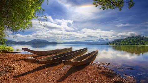 Wallpaper : sinar matahari, pemandangan, perahu, laut, teluk, danau, alam, pantai, refleksi ...