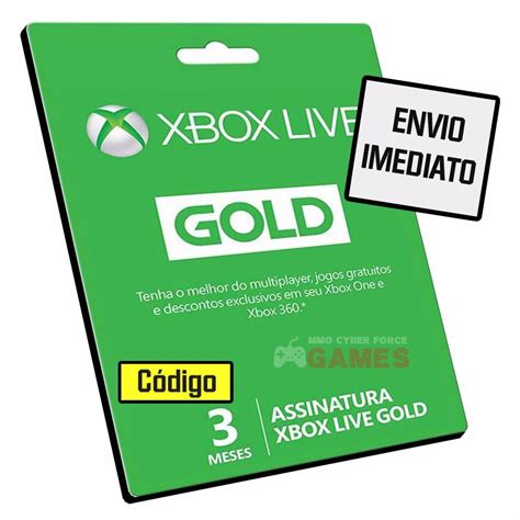 Cartão Xbox Live Gold 3 Meses Assinatura Gold Xbox One / 360 - R$ 71,49 em Mercado Livre