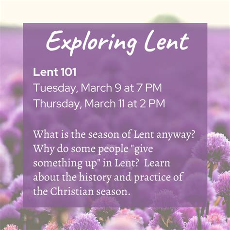 Programs for Lent – The First Congregational Church of Reading