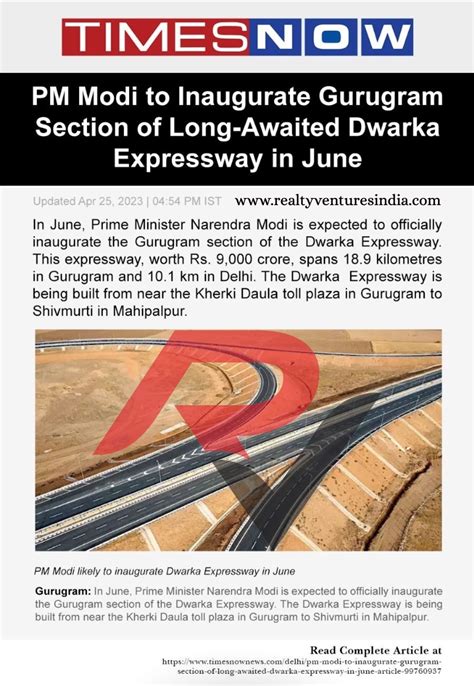 PM Modi to Inaugurate Gurugram Section of Long-Awaited Dwarka Expressway in June 2023 – Realty ...