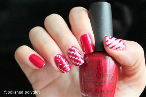 Nail art │ Candy cane nails! [Nail Crazies Unite] / Polished Polyglot