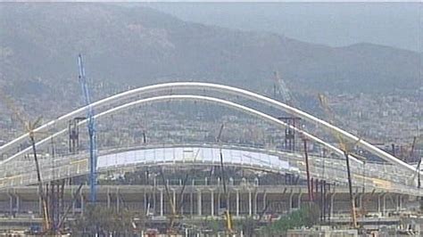 First half of Athens Olympic stadium roof in place - ABC News