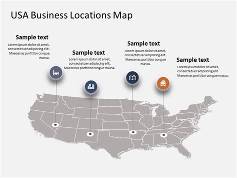 USA Map 5 PowerPoint Template