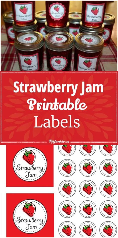 strawberry jam printable labels and stickers on a table with ...