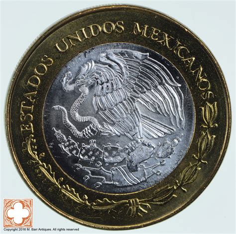 RARE Mexico Bi-Metallic Silver Coin - Sterling .925 Silver Center (20. ...