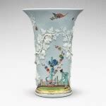 An extremely rare Meissen blue-tinted beaker vase, Circa 1727-30 ...