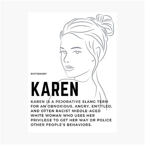 "Karen Explained By The Slang Dictionary Karen Meme" Photographic Print ...