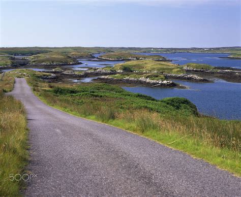 Single track road on Benbecula, Western Isles. - Single track road on Benbecula, Western Isles ...