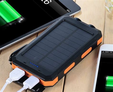 TODO 8000mAh SOLAR POWER BANK MOBILE PHONE USB IPHONE CHARGER LED TORCH ...