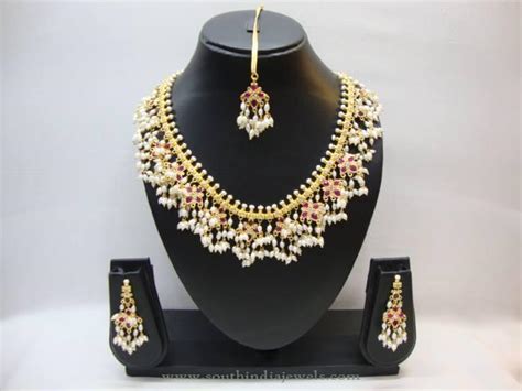 Hyderabad Guttapsualu Pearl Necklace ~ South India Jewels