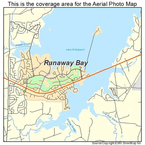 Aerial Photography Map of Runaway Bay, TX Texas