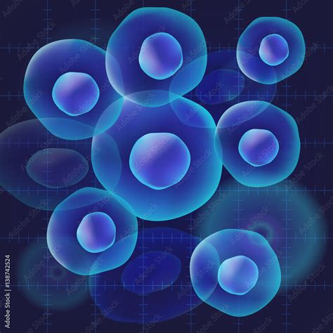 blue cells under microscope, microbiology scientific background Stock Vector | Adobe Stock