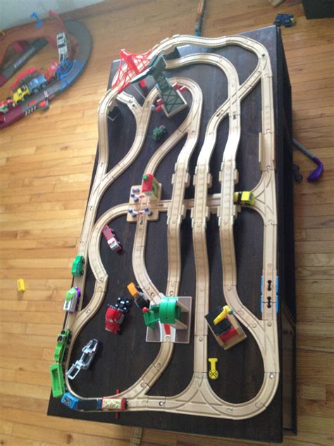 Wooden train track design | Wooden train track, Wooden train, Wooden ...